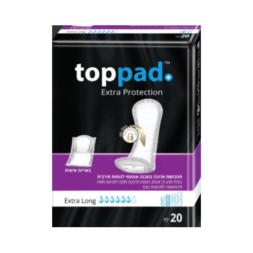 Toppad טופ פד אקסטרה לונג 20 יחי | Absorption Products For Incontinence