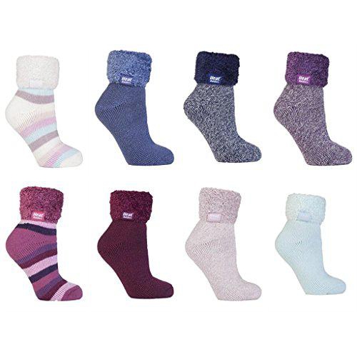 Great for Bed Socks Perfect Gift EUR 37-42 Ladies Thermal Warm Heat Holders Lounge Slipper/Gripper Socks UK 4-8