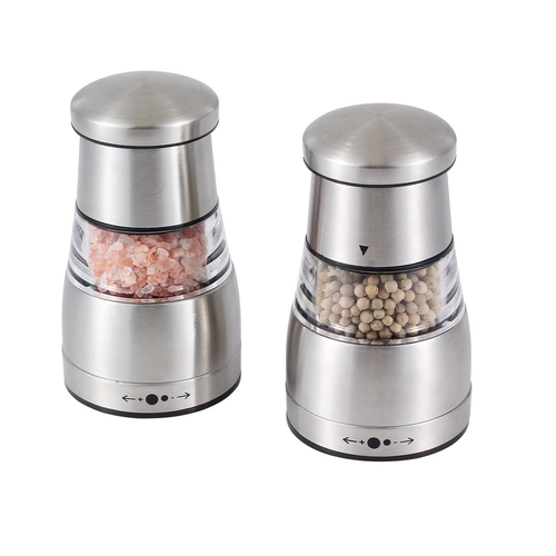 Latent Epicure Battery Operated Salt and Pepper Grinder Set (Pack of 2  Mills) 